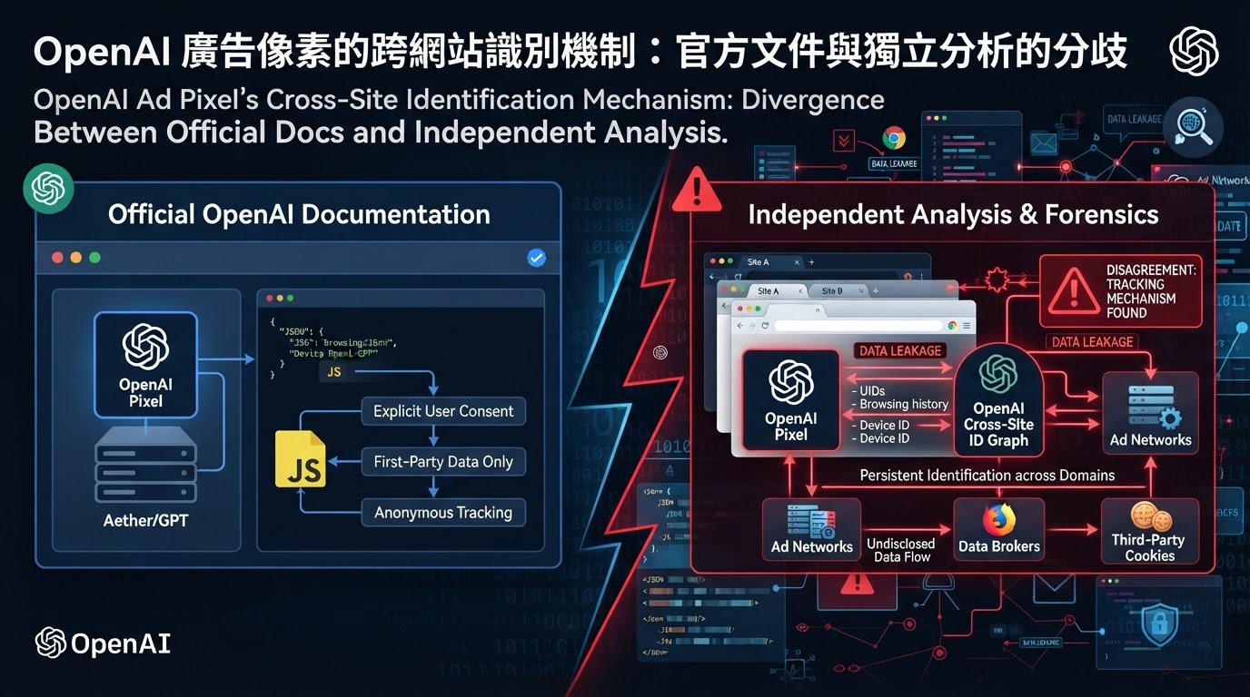 OpenAI 廣告像素的跨網站識別機制:官方文件與獨立分析的分歧