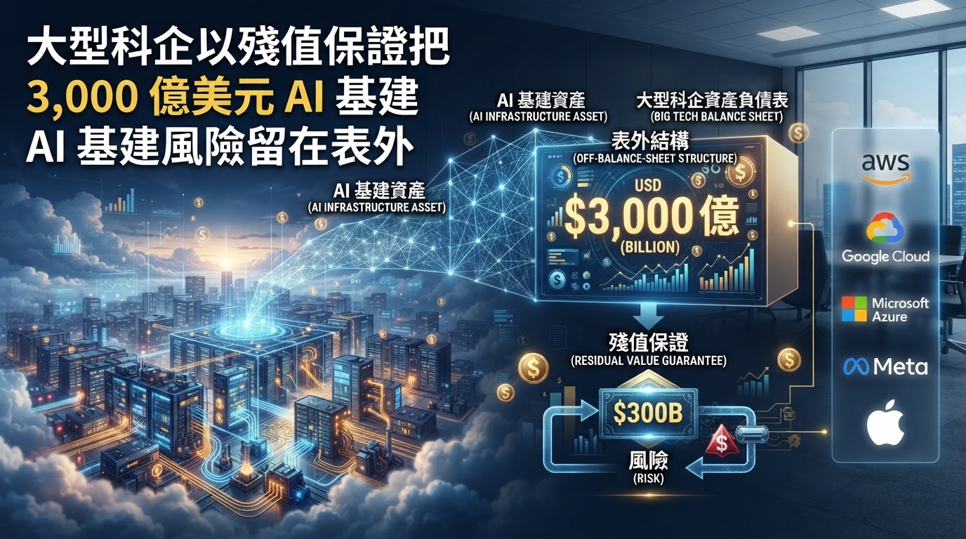 大型科企以殘值保證把 3,000 億美元 AI 基建風險留在表外