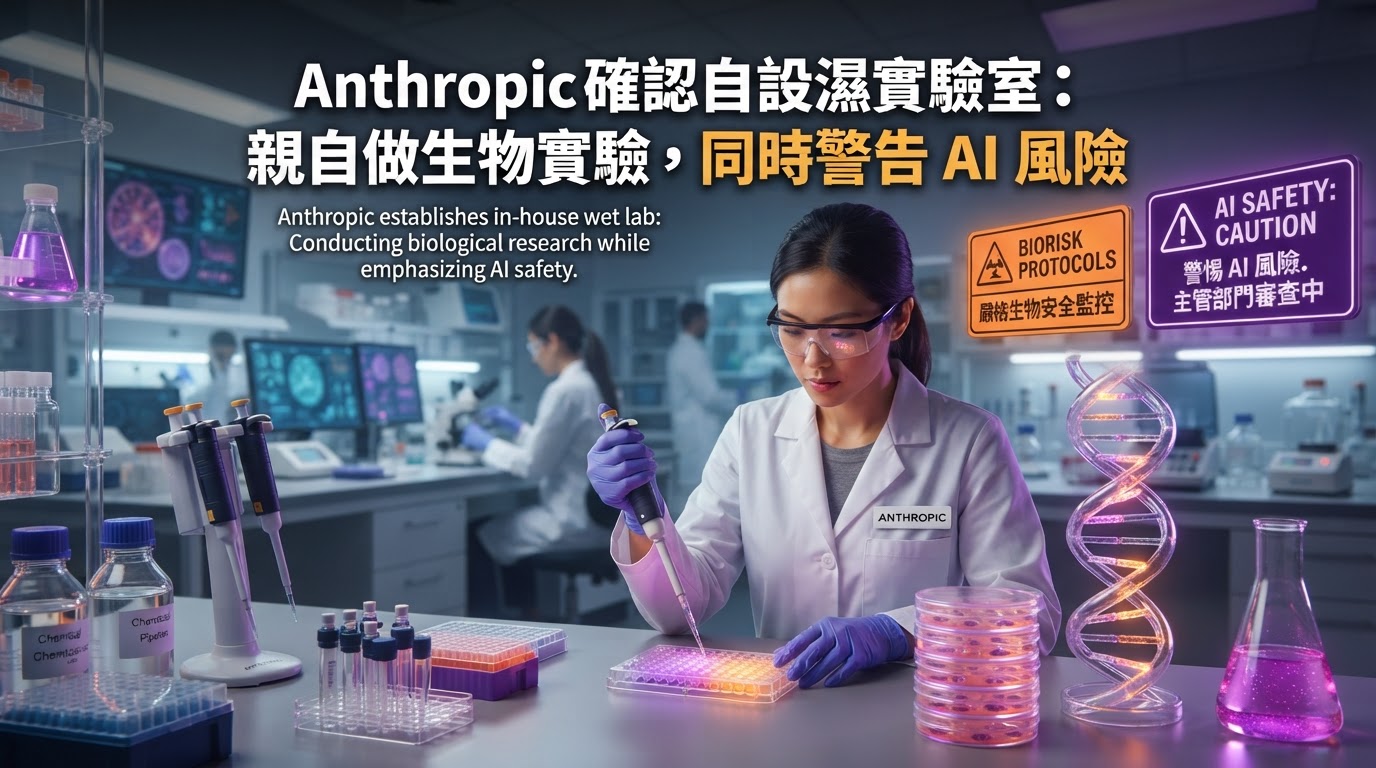 Anthropic 確認自設濕實驗室：親自做生物實驗，同時警告 AI 風險