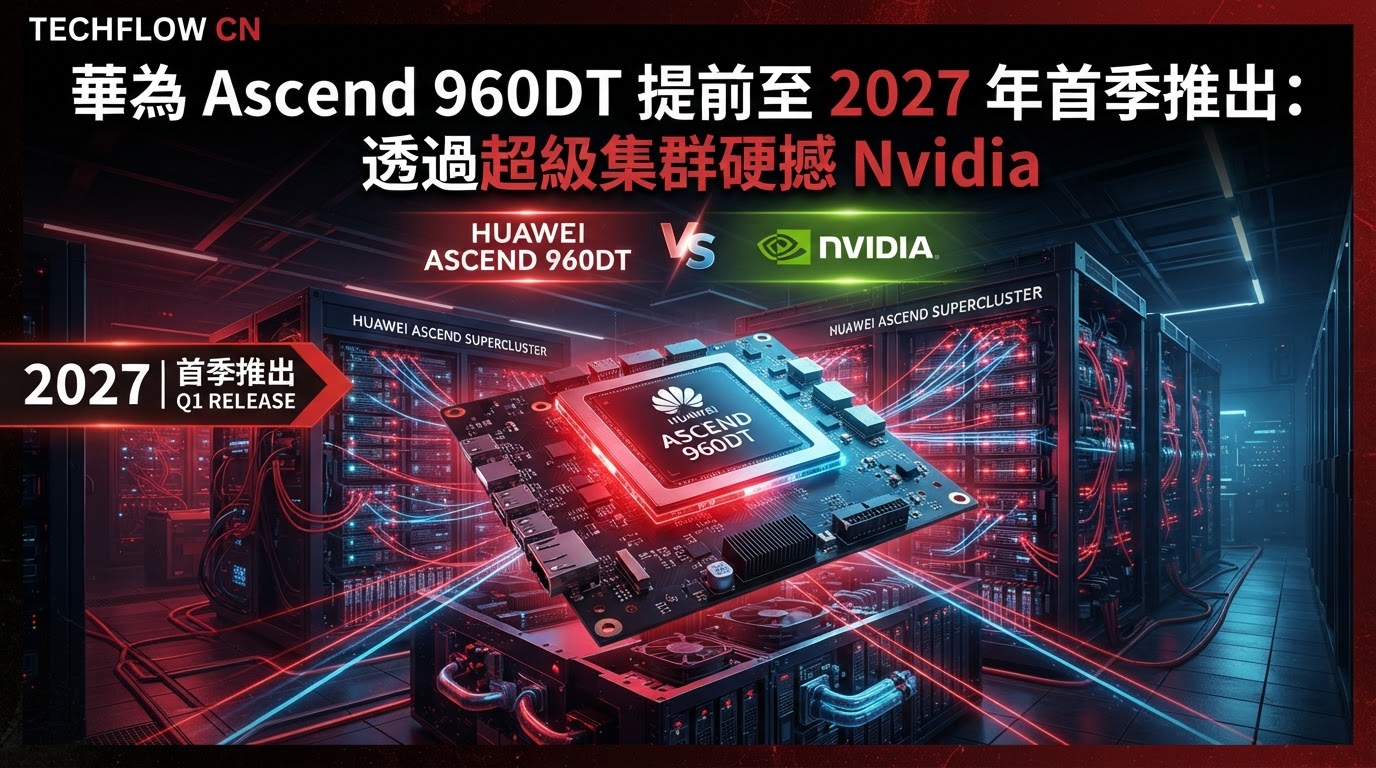 華為 Ascend 960DT 提前至 2027 年首季推出:透過超級集群硬撼 Nvidia