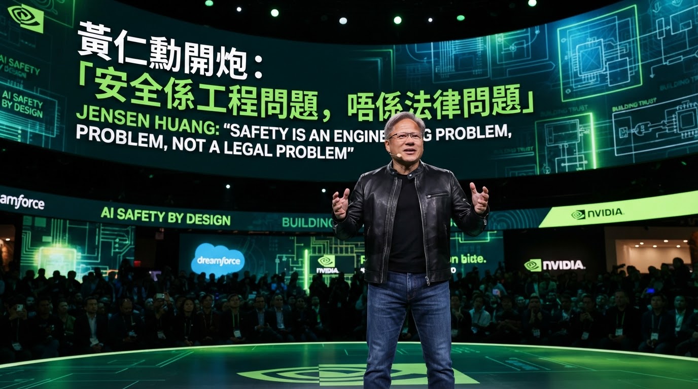黃仁勳 Dreamforce 開炮:「安全係工程問題,唔係法律問題」