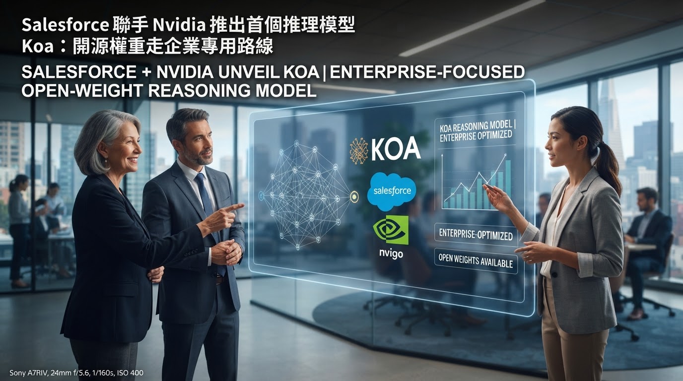Salesforce 聯手 Nvidia 推出首個推理模型 Koa：開源權重走企業專用路線