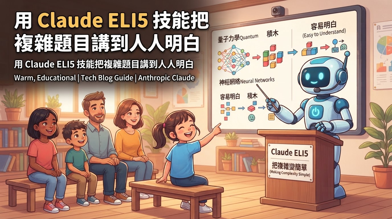 用 Claude ELI5 技能把複雜題目講到人人明白（附評估方法）