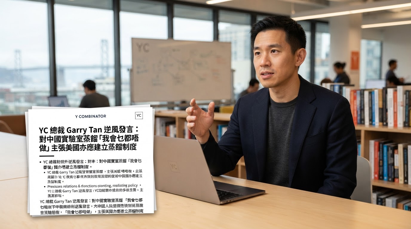 YC 總裁 Garry Tan 逆風發言:對中國實驗室蒸餾「我會乜都唔做」,主張美國亦應建立蒸餾制度