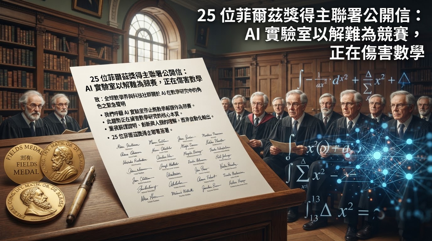 25 位菲爾茲獎得主聯署公開信:AI 實驗室以解難為競賽,正在傷害數學