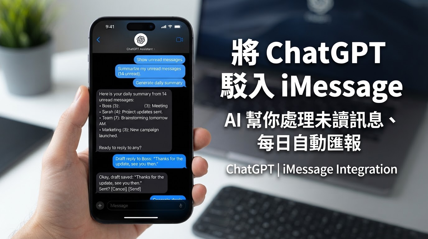 將 ChatGPT 駁入 iMessage:AI 幫你處理未讀訊息、每日自動匯報