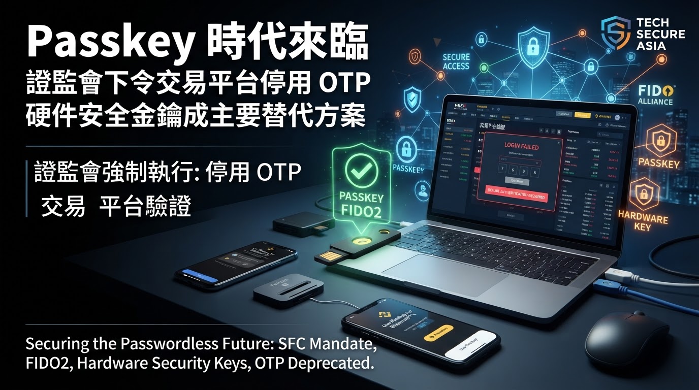 Passkey 時代來臨:證監會下令交易平台停用 OTP,硬件安全金鑰成主要替代方案