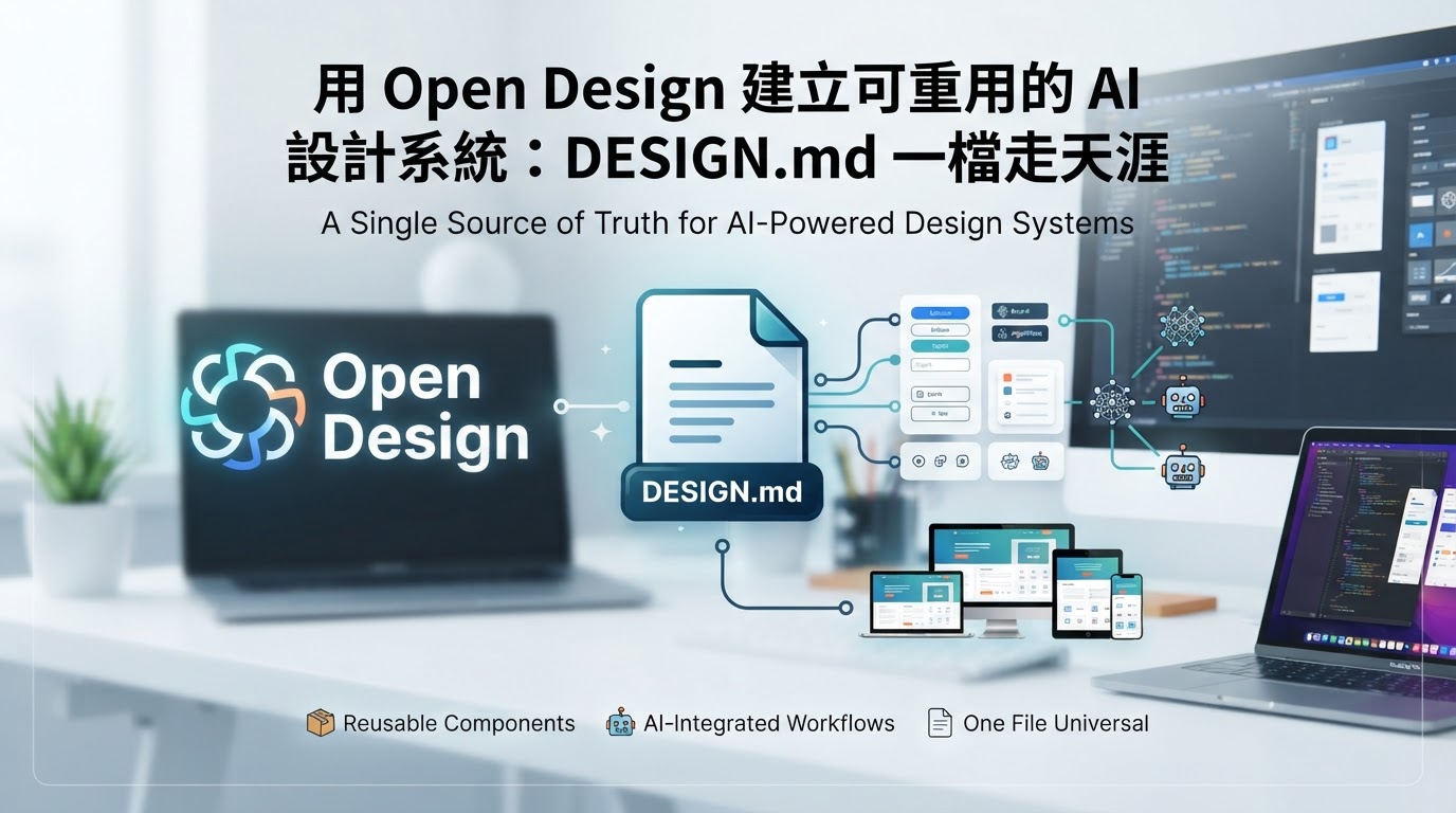 用 Open Design 建立可重用的 AI 設計系統:DESIGN.md 一檔走天涯