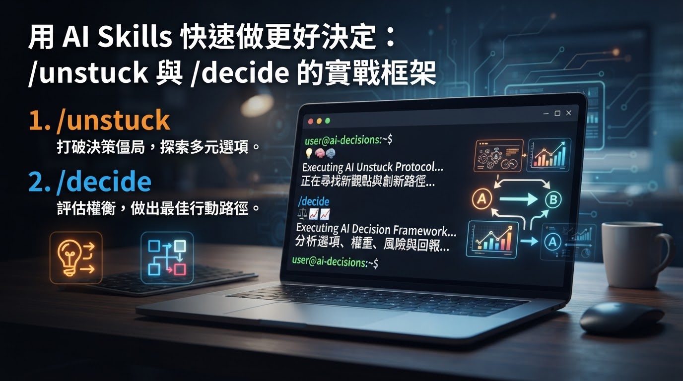 用 AI Skills 快速做更好決定:/unstuck 與 /decide 的實戰框架