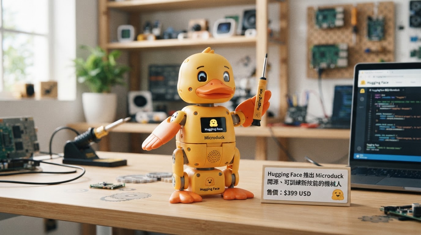Hugging Face 推出 Microduck:售價 399 美元、可訓練新技能的開源鴨仔機械人