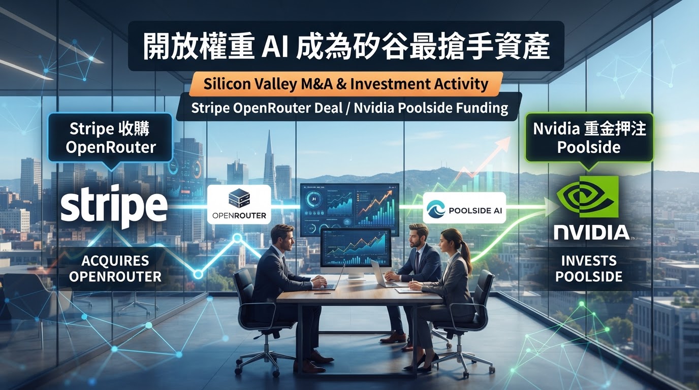 開放權重 AI 成為矽谷最搶手資產：Stripe 收購 OpenRouter、Nvidia 重金押注 Poolside
