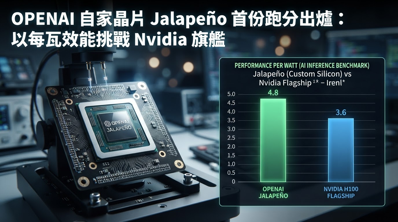 OpenAI 自家晶片 Jalapeño 首份跑分出爐:以每瓦效能挑戰 Nvidia 旗艦