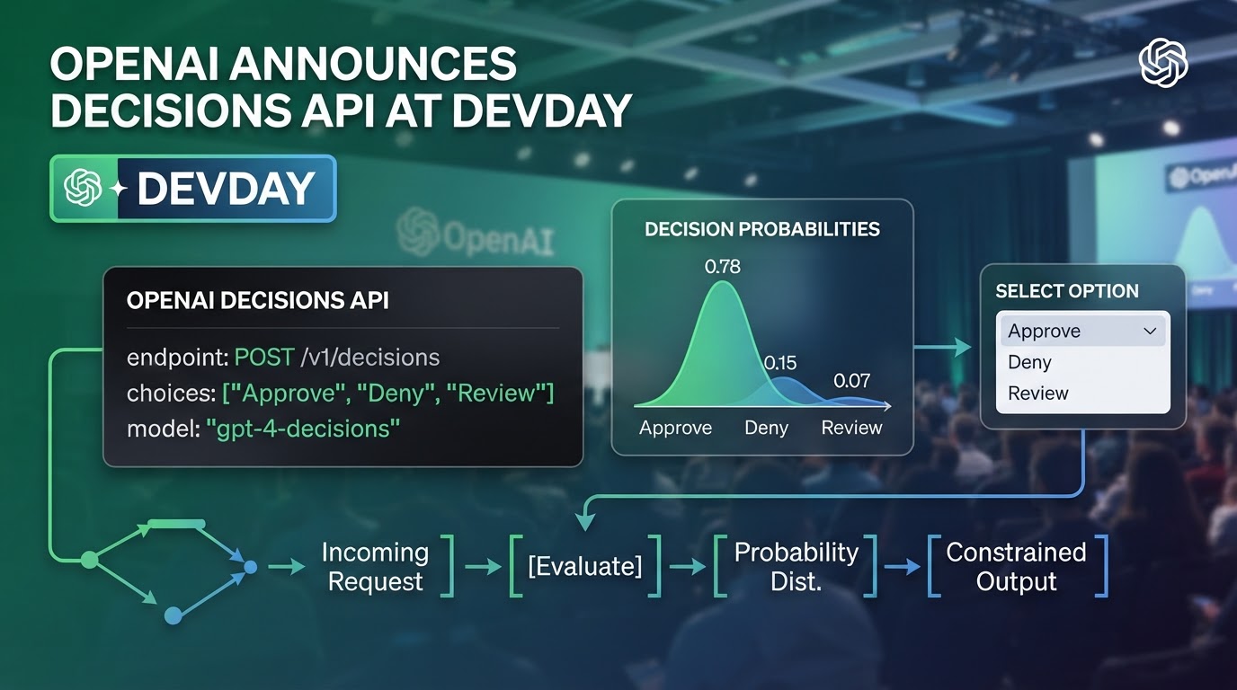 OpenAI 在 DevDay 發布 Decisions API：以有限選項輸出概率決策