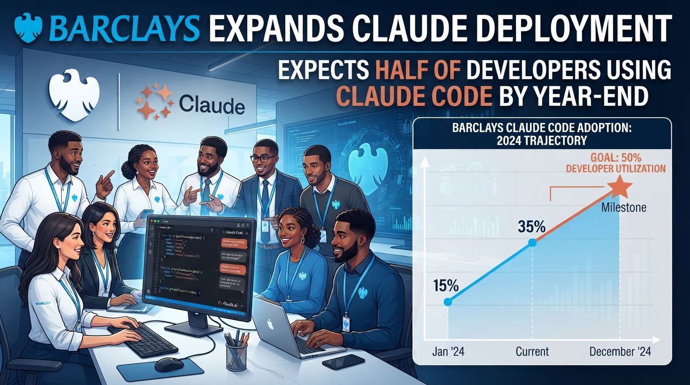 Barclays 擴大 Claude 部署：料年底半數開發人員採用 Claude Code