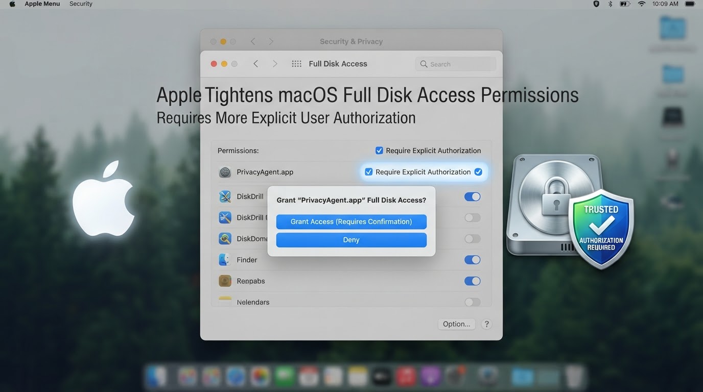 Apple 收緊 macOS「完整磁碟存取」權限,要求用戶作出更明確授權