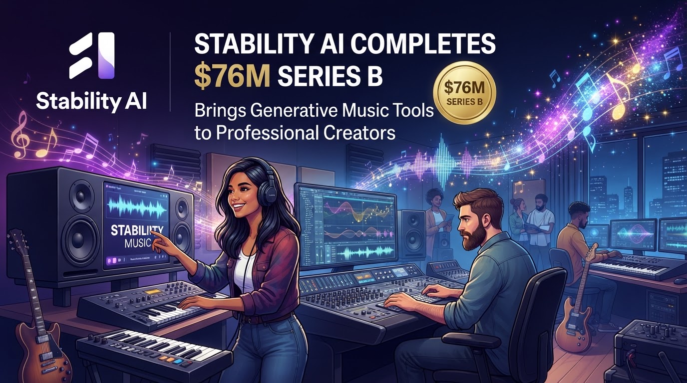 Stability AI 完成 7,600 萬美元 B 輪融資，把生成式音樂工具推向專業創作人
