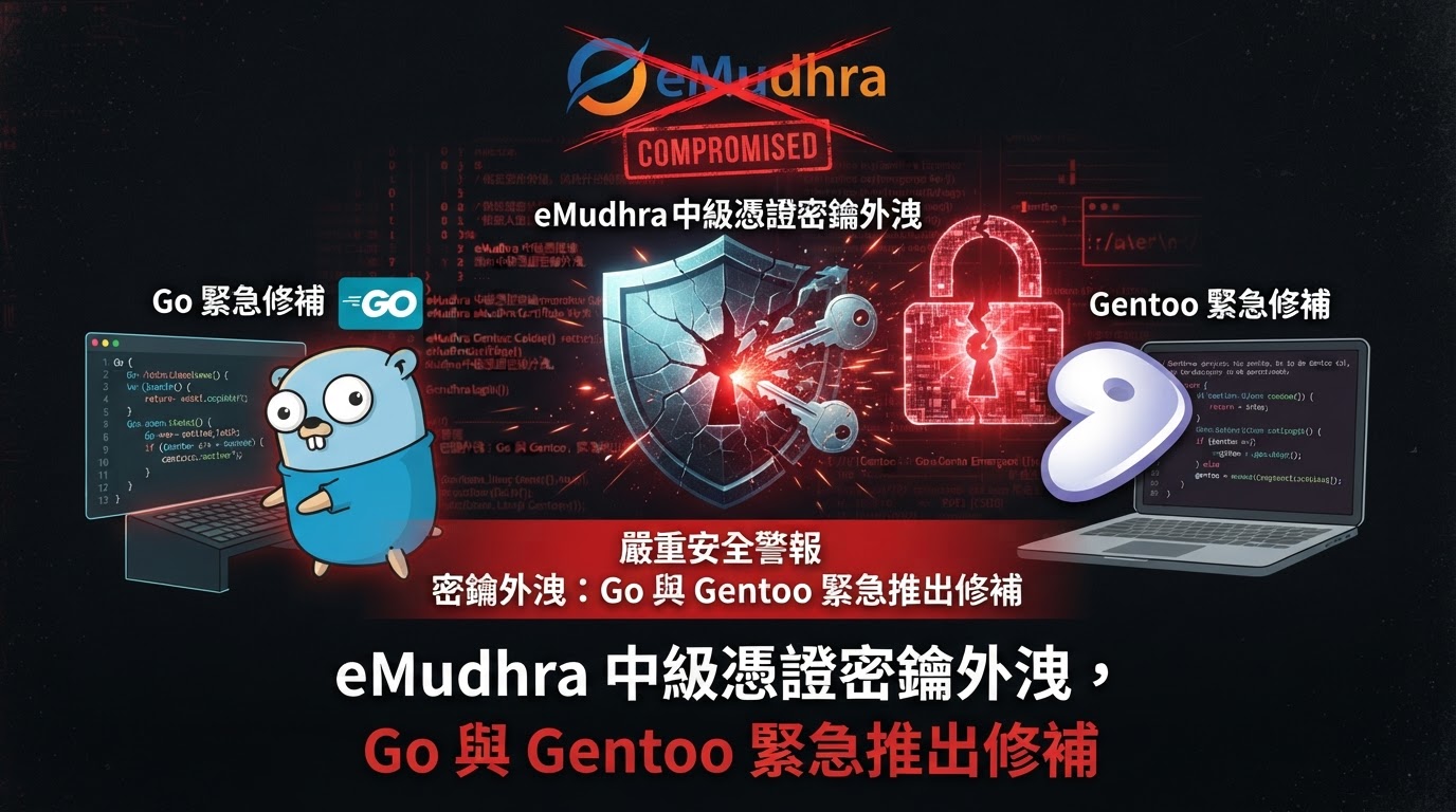 eMudhra 中級憑證密鑰外洩，Go 與 Gentoo 緊急推出修補