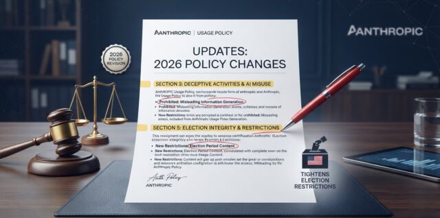 Anthropic 2026 usage policy update deceptive activities election restrictions